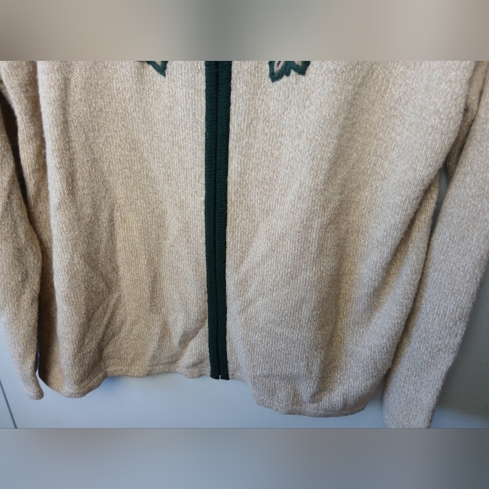 Vintage Fall Full Zip Sweater No Size (L) Leaves Pattern No Brand - Picture 4 of 9